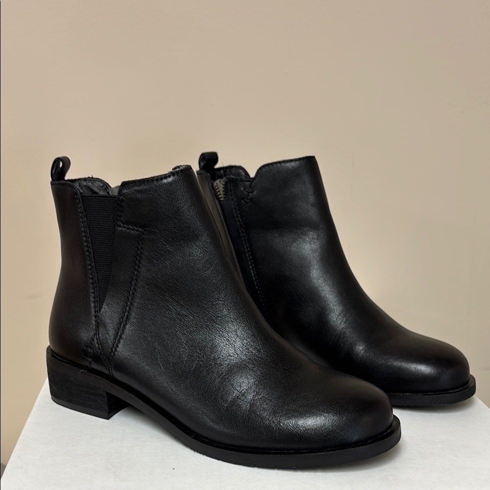 Salvia Ankle Boots Black Butter Nappa Leather Style Rhonda Size 37 USA 6.5 - 7